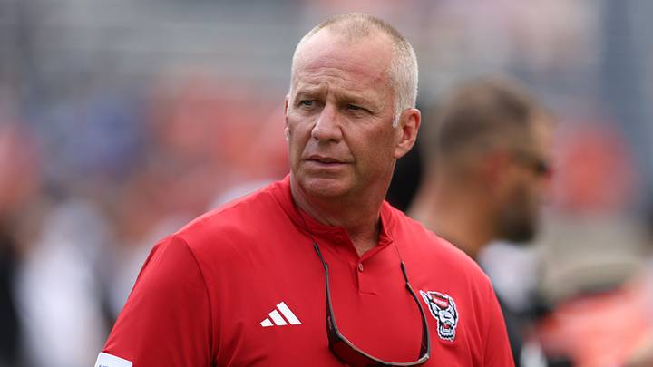 Aug 29, 2026; Charlottesville, Virginia, USA; North Carolina State Wolfpack head coach Dave Doeren before the game against the Virginia Cavaliers at Scott Stadium. Mandatory Credit: Greg Atkins-Imagn Images Aug 29, 2026; Charlottesville, Virginia, USA; North Carolina State Wolfpack head coach Dave Doeren before the game against the Virginia Cavaliers at Scott Stadium. Mandatory Credit: Greg Atkins-Imagn Images