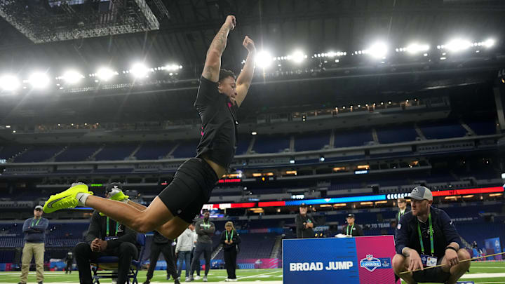 Feb 27, 2026; Indianapolis, IN, USA; Clemson defensive back Avieon Terrell (DB31) during the NFL Scouting Combine at Lucas Oil Stadium. Mandatory Credit: Kirby Lee-Imagn Images