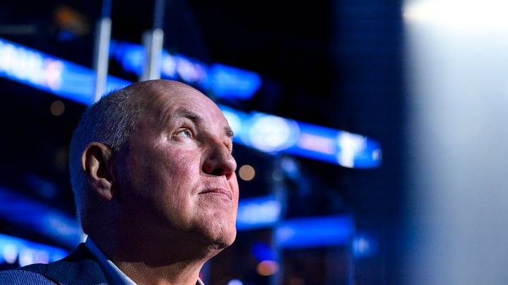 Nov 29, 2025; St. Louis, Missouri, USA; St. Louis Blues general manager Doug Armstrong looks on before a game against the Utah Mammoth at Enterprise Center. Mandatory Credit: Jeff Curry-Imagn Images Nov 29, 2025; St. Louis, Missouri, USA; St. Louis Blues general manager Doug Armstrong looks on before a game against the Utah Mammoth at Enterprise Center. Mandatory Credit: Jeff Curry-Imagn Images