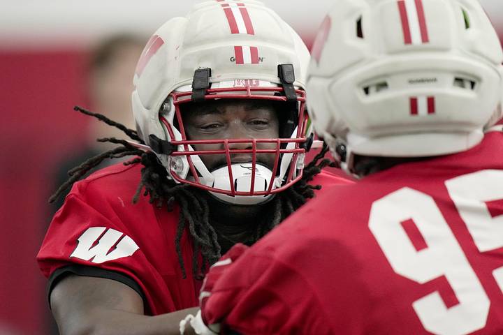 charles m russell football helmet Three Badgers Who Should be Getting More Attention This Offseason