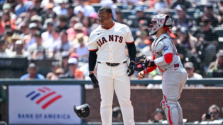 San Francisco Giants DH Rafael Devers slams his helmet | Credit: Justine Willard San Francisco Giants DH Rafael Devers slams his helmet | Credit: Justine Willard