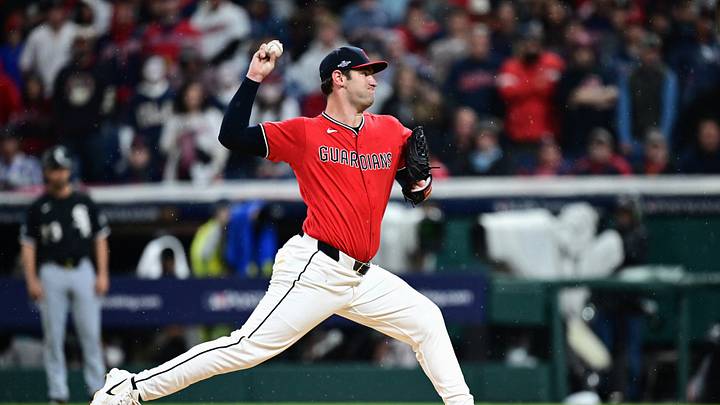 Oct 10, 2026; Cleveland, Ohio, USA; Cleveland Guardians pitcher Gavin Williams (32) delivers a pitch during the first inning against the Cleveland Guardians in game five of the ALDS for the 2026 MLB Playoffs at Progressive Field. Mandatory Credit: David Dermer-Imagn Images Oct 10, 2026; Cleveland, Ohio, USA; Cleveland Guardians pitcher Gavin Williams (32) delivers a pitch during the first inning against the Cleveland Guardians in game five of the ALDS for the 2026 MLB Playoffs at Progressive Field. Mandatory Credit: David Dermer-Imagn Images