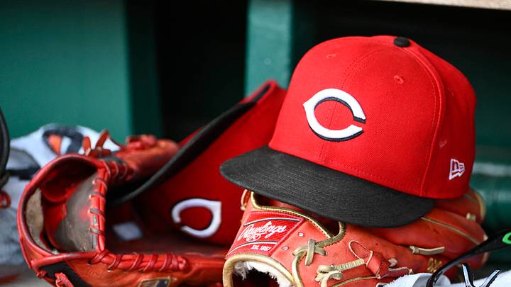Jul 23, 2025; Washington, District of Columbia, USA; General view of Cincinnati Reds hat during the game against the Washington Nationals at Nationals Park. Mandatory Credit: Brad Mills-Imagn Images Jul 23, 2025; Washington, District of Columbia, USA; General view of Cincinnati Reds hat during the game against the Washington Nationals at Nationals Park. Mandatory Credit: Brad Mills-Imagn Images