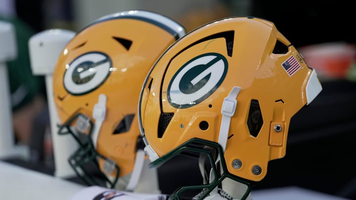 Helmets are shown during the fourth quarter of their preseason game Saturday, August 23, 2025 at Lambeau Field in Green Bay, Wisconsin. The Green Bay Packers beat the Seattle Seahawks 20-7. Helmets are shown during the fourth quarter of their preseason game Saturday, August 23, 2025 at Lambeau Field in Green Bay, Wisconsin. The Green Bay Packers beat the Seattle Seahawks 20-7.