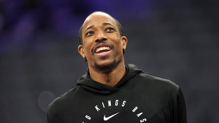 Mar 22, 2025; Sacramento, California, USA; Sacramento Kings forward DeMar DeRozan (10) before the game against the Milwaukee Bucks at Golden 1 Center. Mandatory Credit: Darren Yamashita-Imagn Images Mar 22, 2025; Sacramento, California, USA; Sacramento Kings forward DeMar DeRozan (10) before the game against the Milwaukee Bucks at Golden 1 Center. Mandatory Credit: Darren Yamashita-Imagn Images