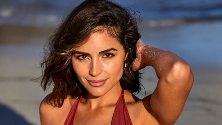 Olivia Culpo was photographed by Josie Clough on Kangaroo Island, South Australia. Swimsuit by Toxic Sadie.