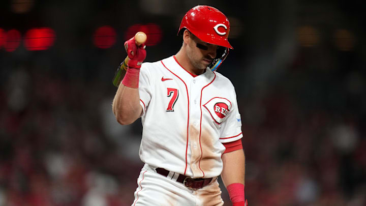 Cincinnati Reds first baseman Spencer Steer (7)
