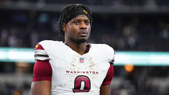 Running back Brian Robinson Jr. during an NFL matchup between the Washington Commanders and Dallas Cowboys Running back Brian Robinson Jr. during an NFL matchup between the Washington Commanders and Dallas Cowboys