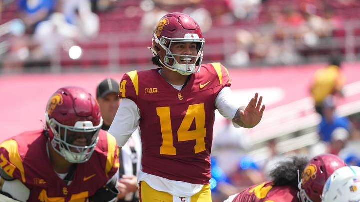 Southern California Trojans quarterback Jayden Maiava. Southern California Trojans quarterback Jayden Maiava.