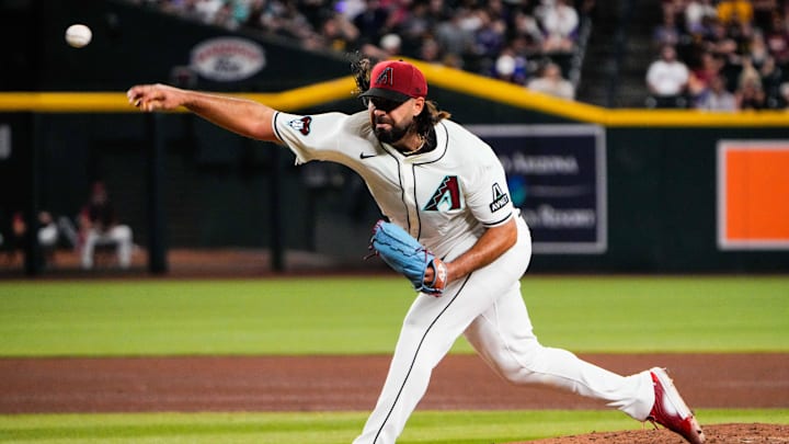 Sep 2, 2025; Phoenix, Arizona, USA; Arizona Diamondbacks pitcher Nabil Crismatt (61) in the fourth inning of the game between Arizona Diamondbacks and Texas Rangers at Chase Field. Mandatory Credit: Arianna Grainey-Imagn Images Sep 2, 2025; Phoenix, Arizona, USA; Arizona Diamondbacks pitcher Nabil Crismatt (61) in the fourth inning of the game between Arizona Diamondbacks and Texas Rangers at Chase Field. Mandatory Credit: Arianna Grainey-Imagn Images