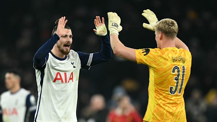 Radu Dragusin and Antonin Kinsky after the win over Liverpool