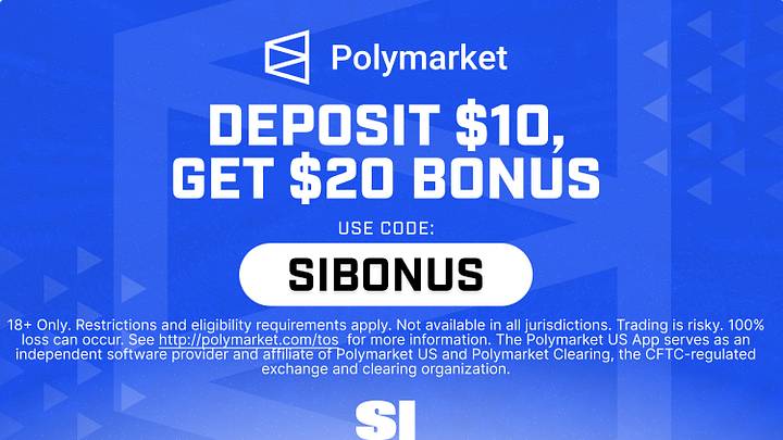 Get a Polymarket promo code SIBONUS for a $20 bonus on the Panthers vs. Cardinals Hall of Fame Game. Deposit $10 to claim your welcome offer. Get a Polymarket promo code SIBONUS for a $20 bonus on the Panthers vs. Cardinals Hall of Fame Game. Deposit $10 to claim your welcome offer.