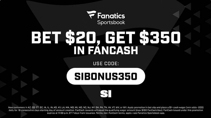 Bet $20, get $350 in FanCash with Fanatics Sportsbook promo code SIBONUS350 for College Football Week 9 action.