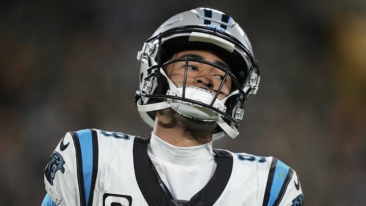 Oct 29, 2026; Green Bay, Wisconsin, USA; Carolina Panthers quarterback Bryce Young (9) reacts against the Green Bay Packers in the second half at Lambeau Field. Mandatory Credit: Jeff Hanisch-Imagn Images Oct 29, 2026; Green Bay, Wisconsin, USA; Carolina Panthers quarterback Bryce Young (9) reacts against the Green Bay Packers in the second half at Lambeau Field. Mandatory Credit: Jeff Hanisch-Imagn Images