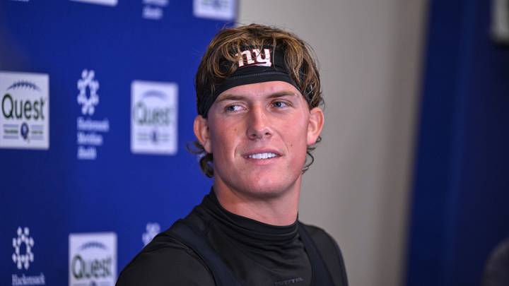 May 21, 2026; East Rutherford, NJ, USA; New York Giants quarterback Jaxson Dart (6) speaks at a press conference during organized team activities at Quest Diagnostics Training Center. Mandatory Credit: John Jones-Imagn Images May 21, 2026; East Rutherford, NJ, USA; New York Giants quarterback Jaxson Dart (6) speaks at a press conference during organized team activities at Quest Diagnostics Training Center. Mandatory Credit: John Jones-Imagn Images