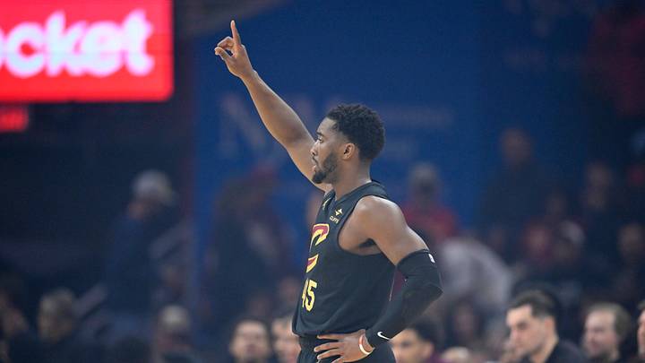 Oct 26, 2026; Cleveland, Ohio, USA; Cleveland Cavaliers guard Donovan Mitchell (45) signals in the first quarter against the Minnesota Timberwolves at Rocket Arena. Mandatory Credit: David Richard-Imagn Images Oct 26, 2026; Cleveland, Ohio, USA; Cleveland Cavaliers guard Donovan Mitchell (45) signals in the first quarter against the Minnesota Timberwolves at Rocket Arena. Mandatory Credit: David Richard-Imagn Images