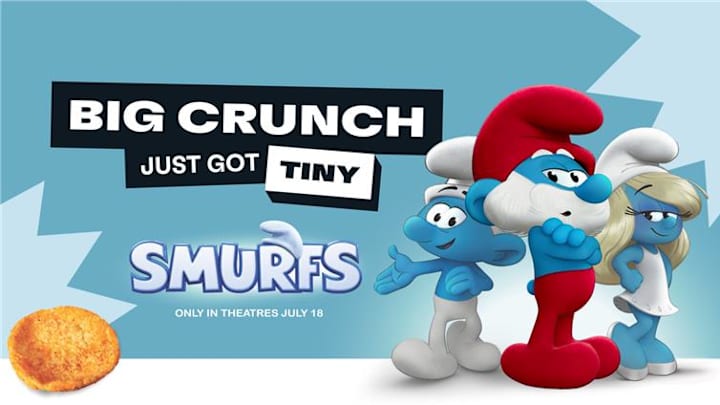 Limited edition popchips bags collaboration with Smurfs