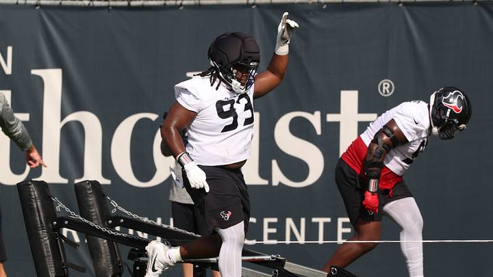 Jul 30, 2026; Houston, Texas, USA; Houston Texans defensive tackle Kayden McDonald (93) during training camp at Houston Methodist Training Center. Mandatory Credit: Troy Taormina-Imagn Images Jul 30, 2026; Houston, Texas, USA; Houston Texans defensive tackle Kayden McDonald (93) during training camp at Houston Methodist Training Center. Mandatory Credit: Troy Taormina-Imagn Images
