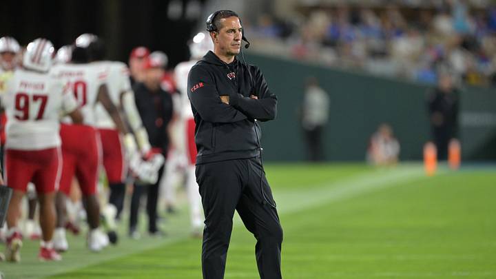 Oct 17, 2026; Pasadena, California, USA; Wisconsin Badgers head coach Luke Fickell looks on during the second half against the UCLA Bruins at the Rose Bowl. Mandatory Credit: Jayne Kamin-Oncea-Imagn Images Oct 17, 2026; Pasadena, California, USA; Wisconsin Badgers head coach Luke Fickell looks on during the second half against the UCLA Bruins at the Rose Bowl. Mandatory Credit: Jayne Kamin-Oncea-Imagn Images