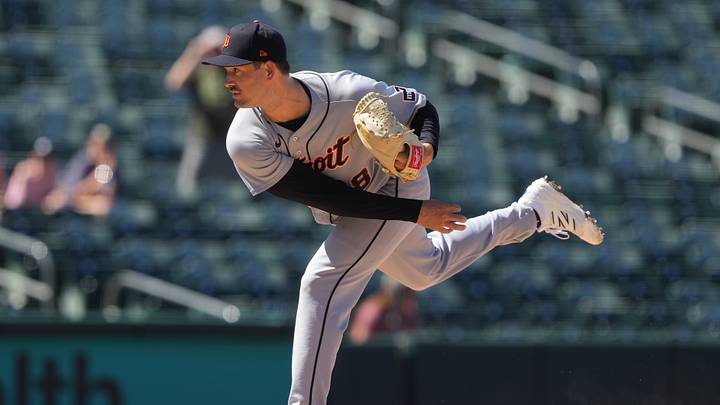 Aug 2, 2026; West Sacramento, California, USA; Detroit Tigers pitcher Drew Anderson (38) throws a pitch against the Athletics during the seventh inning at Sutter Health Park. Mandatory Credit: Darren Yamashita-Imagn Images Aug 2, 2026; West Sacramento, California, USA; Detroit Tigers pitcher Drew Anderson (38) throws a pitch against the Athletics during the seventh inning at Sutter Health Park. Mandatory Credit: Darren Yamashita-Imagn Images