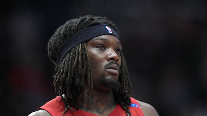 Dec 30, 2024; Portland, Oregon, USA; Portland Trail Blazers center Robert Williams III (35) looks on during the first half against the Portland Trail Blazers at Moda Center. Mandatory Credit: Soobum Im-Imagn Images