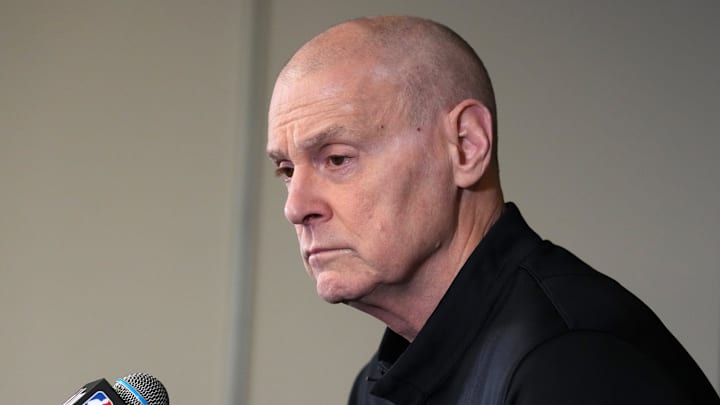Mar 4, 2026; Inglewood, California, USA; Indiana Pacers head coach Rick Carlisle at a press conference at the Intuit Dome. Mandatory Credit: Kirby Lee-Imagn Images