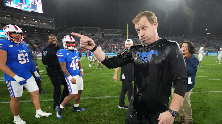 SMU Mustangs head coach Rhett Lashlee. Mandatory Credit: Kirby Lee-Imagn Images