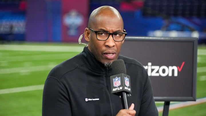 Mar 2, 2023; Indianapolis, IN, USA; NFL Network analyst Bucky Brooks during the NFL Scouting Combine at Lucas Oil Stadium.