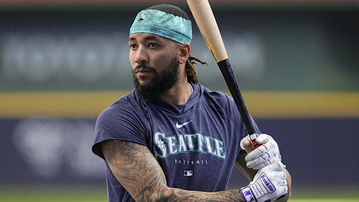 Apr 6, 2024; Milwaukee, Wisconsin, USA;  Seattle Mariners shortstop J.P. Crawford (3) looks on.