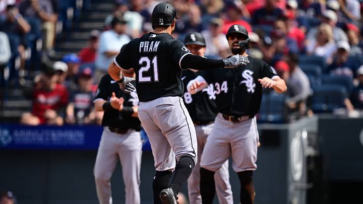 Sep 16, 2026; Cleveland, Ohio, USA; Chicago White Sox designated hitter Tommy Pham (21) runs the bases after hitting a three run home run off Cleveland Guardians pitcher Parker Messick (77) during there fifth inning at Progressive Field. Mandatory Credit: David Dermer-Imagn Images Sep 16, 2026; Cleveland, Ohio, USA; Chicago White Sox designated hitter Tommy Pham (21) runs the bases after hitting a three run home run off Cleveland Guardians pitcher Parker Messick (77) during there fifth inning at Progressive Field. Mandatory Credit: David Dermer-Imagn Images