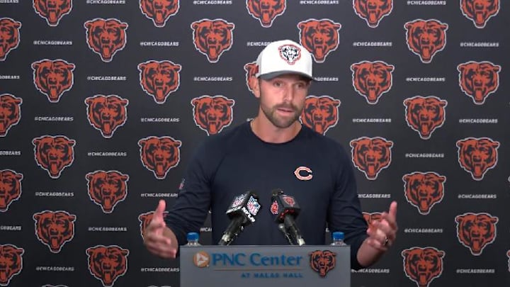 Declan Doyle see some separation in the Bears left tackle battle beginning but isn't saying who or that it's obvious yet.