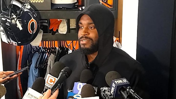 Jaylon Johnson addresses reporters when he made a comeback from an initial groin injury, and now he has another one. Jaylon Johnson addresses reporters when he made a comeback from an initial groin injury, and now he has another one.