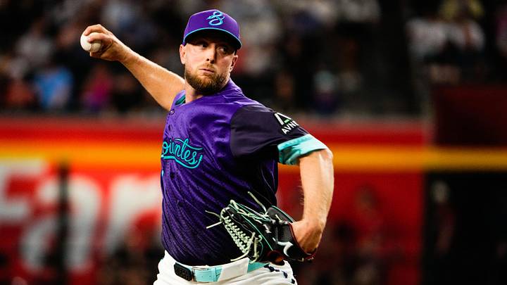 Jun 5, 2026; Phoenix, Arizona, USA; Arizona Diamondbacks pitcher Merrill Kelly (29) throws against against the Washington Nationals during the first inning at Chase Field. Mandatory Credit: Arianna Grainey-Imagn Images Jun 5, 2026; Phoenix, Arizona, USA; Arizona Diamondbacks pitcher Merrill Kelly (29) throws against against the Washington Nationals during the first inning at Chase Field. Mandatory Credit: Arianna Grainey-Imagn Images