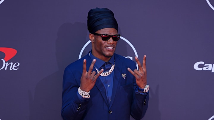 Lamar Jackson on the red carpet before the ESPYS at The Dolby Theatre. Mandatory Credit: Kirby Lee-Imagn Images Lamar Jackson on the red carpet before the ESPYS at The Dolby Theatre. Mandatory Credit: Kirby Lee-Imagn Images