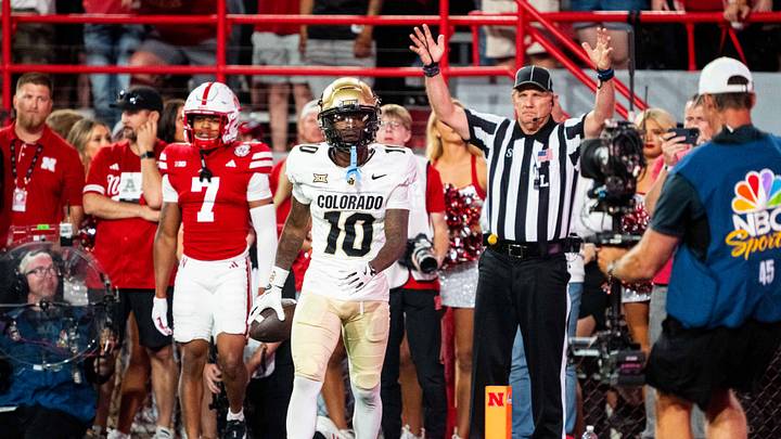 Sep 7, 2024; Lincoln, Nebraska, USA; Colorado Buffaloes wide receiver LaJohntay Wester (10) walks off after scoring a touchdown against the Nebraska Cornhuskers during the fourth quarter at Memorial Stadium. Mandatory Credit: Dylan Widger-Imagn Images Sep 7, 2024; Lincoln, Nebraska, USA; Colorado Buffaloes wide receiver LaJohntay Wester (10) walks off after scoring a touchdown against the Nebraska Cornhuskers during the fourth quarter at Memorial Stadium. Mandatory Credit: Dylan Widger-Imagn Images