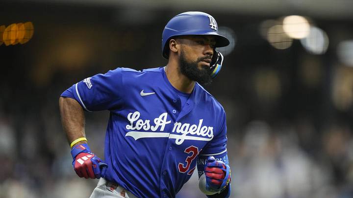 May 23, 2026; Milwaukee, Wisconsin, USA; Los Angeles Dodgers left fielder Teoscar Hernandez (37) during the game against the Milwaukee Brewers at American Family Field. Mandatory Credit: Jeff Hanisch-Imagn Images May 23, 2026; Milwaukee, Wisconsin, USA; Los Angeles Dodgers left fielder Teoscar Hernandez (37) during the game against the Milwaukee Brewers at American Family Field. Mandatory Credit: Jeff Hanisch-Imagn Images