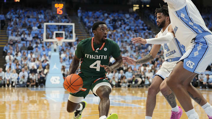 Feb 26, 2024; Chapel Hill, North Carolina, USA; St. John's basketball transfer portal target Bensley Joseph (4) with
