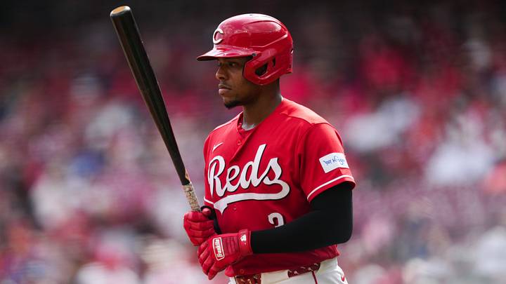 Sep 17, 2026; Cincinnati, Ohio, USA;  Cincinnati Reds third baseman Ke'bryan Hayes prepares to bat during the game against the Los Angeles Dodgers in the eighth inning at Great American Ball Park. Mandatory Credit: Aaron Doster-Imagn Images