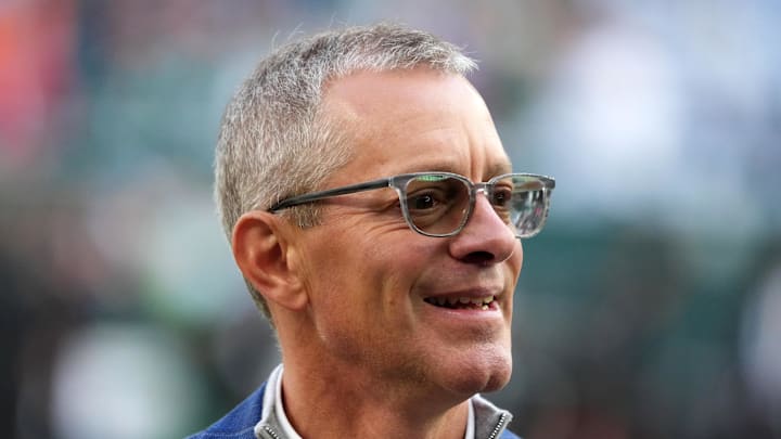 Greg Penner before the Denver Broncos play the New York Jets Greg Penner before the Denver Broncos play the New York Jets