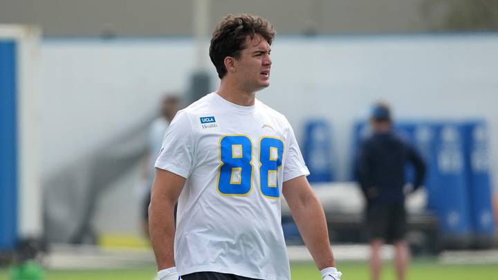 May 11, 2026; El Segundo, CA, USA; Los Angeles Chargers tight end Charlie Kolar (88) during offseason workouts at The Bolt. Mandatory Credit: Kirby Lee-Imagn Images May 11, 2026; El Segundo, CA, USA; Los Angeles Chargers tight end Charlie Kolar (88) during offseason workouts at The Bolt. Mandatory Credit: Kirby Lee-Imagn Images
