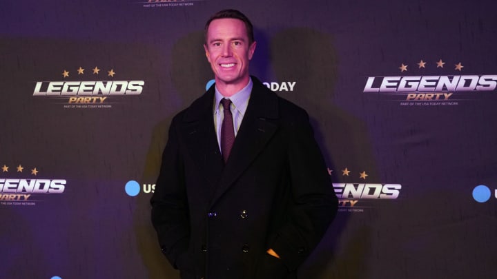 Feb 9, 2024; Las Vegas, NV, USA; Former quarterback Matt Ryan arrives before the Legends NFL Party.