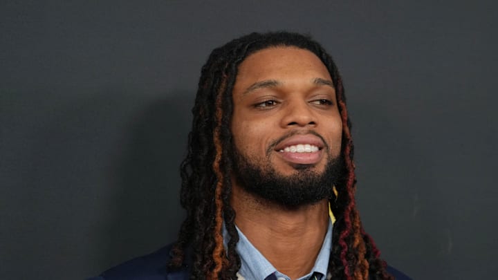 Feb 6, 2025; New Orleans, LA, USA;  Damar Hamlin on the red carpet before Super Bowl LIX NFL Honors at Saenger Theatre. Mandatory Credit: Kirby Lee-Imagn Images