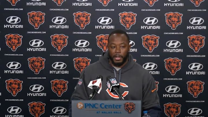 Thomas Brown, new Bears offensive coordinator, describes his plans for the attack Wednesday at Halas Hall.