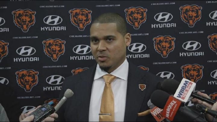 Bears GM Ryan Poles addresses media after Ben Johnson's hiring.