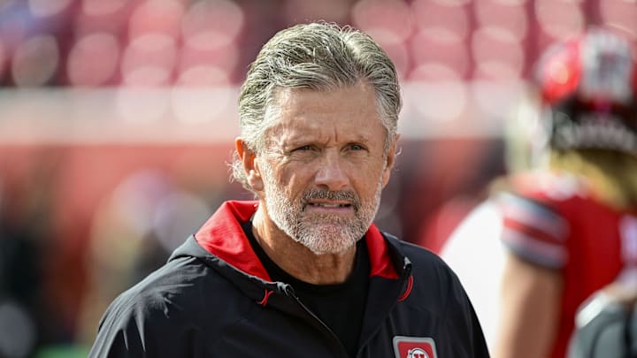 Oct 28, 2023; Salt Lake City, Utah, USA; Utah Utes head coach Kyle Whittingham looks on before a