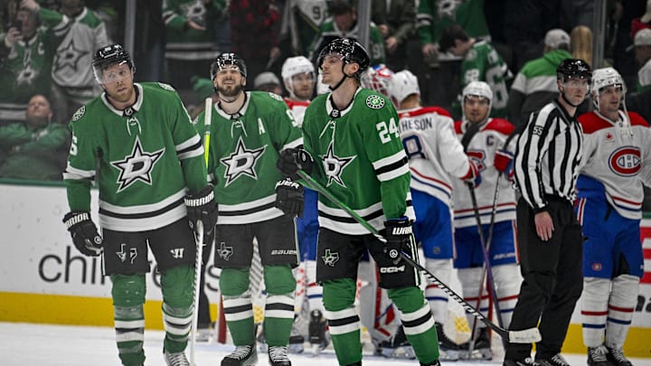 Jan 2, 2024; Dallas, Texas, USA; Dallas Stars center Joe Pavelski (16) and center Tyler Seguin (91)