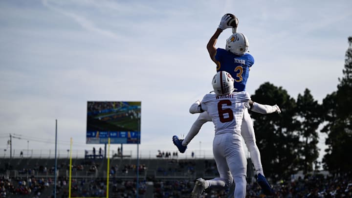 San Jose State Spartans wide receiver Nick Nash (3) catches a touchdown pass over Stanford cornerback Collin Wright.