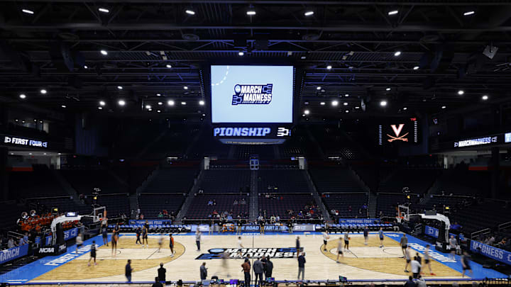 Mar 18, 2024; Dayton, OH, USA; General view of the Virginia Cavaliers during NCAA Tournament First