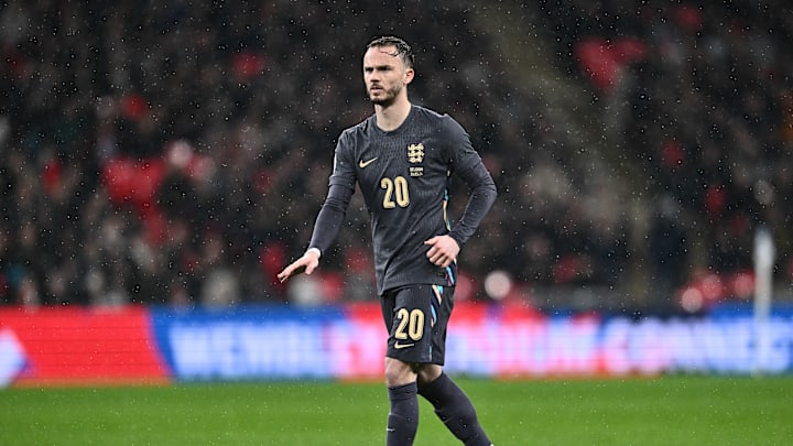 James Maddison in action against Belgium last March