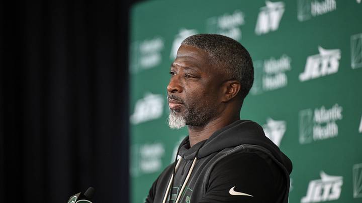 Jul 29, 2026; Florham Park, NJ, USA; New York Jets head coach Aaron Glenn speaks to the media during training camp at Atlantic Health Jets Training Center. Mandatory Credit: John Jones-Imagn Images Jul 29, 2026; Florham Park, NJ, USA; New York Jets head coach Aaron Glenn speaks to the media during training camp at Atlantic Health Jets Training Center. Mandatory Credit: John Jones-Imagn Images
